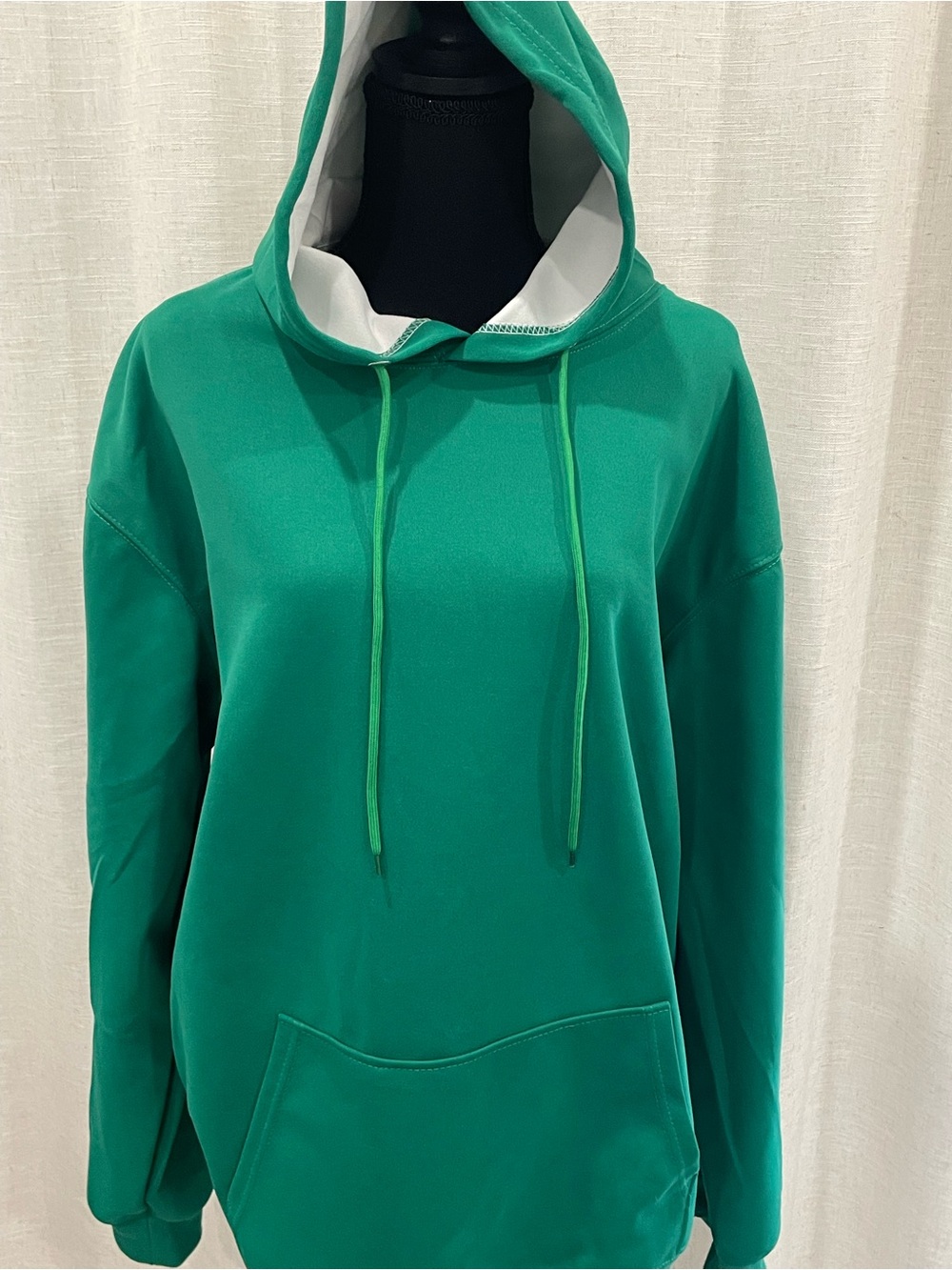 Green Hooded Pullover Sweater